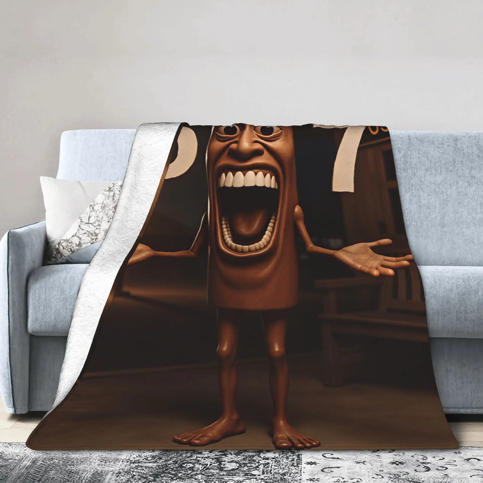 Soft Blankets Airplane Travel Tung Big Smile Number 67 Night Throw Blanket  Flannel Bedspread For Couch Bed Print Sofa Bed Cover