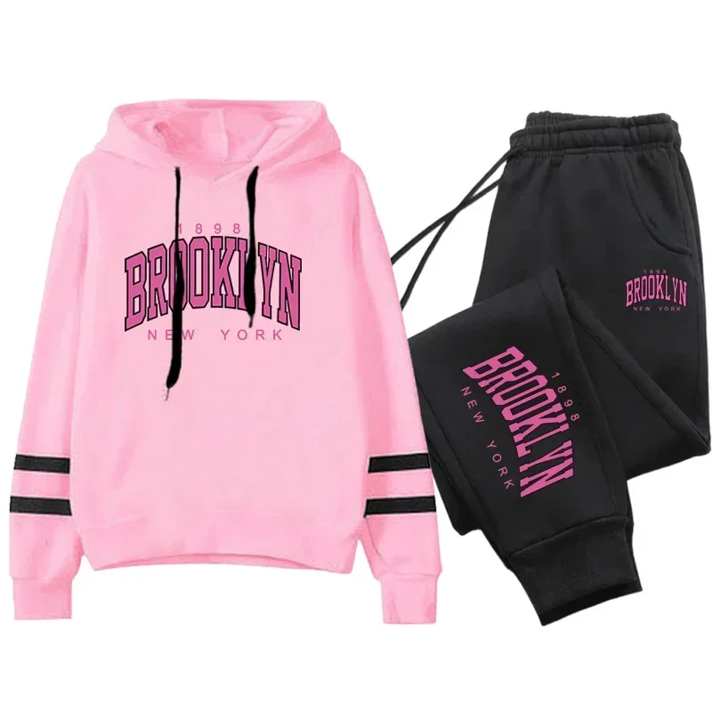 High Quality Hot Sales Fashion Women's Tracksuit Daily Women Drawstring Hooded Suits Comfortable Casual Pullover Single Trousers