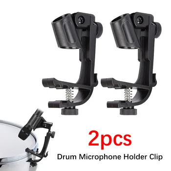 2 Stuks Drum Microfoon Clip Houder Verstelbare Schokbestendige Mic Clips Drum Velg Mount Klem