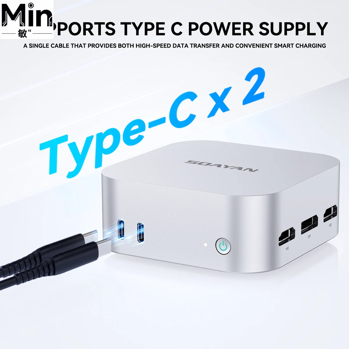 

SOAYAN 2025 N150 Mini PC DDR5 Win11 Pro/Linux Dual LAN Dual Type-C Compact Computer