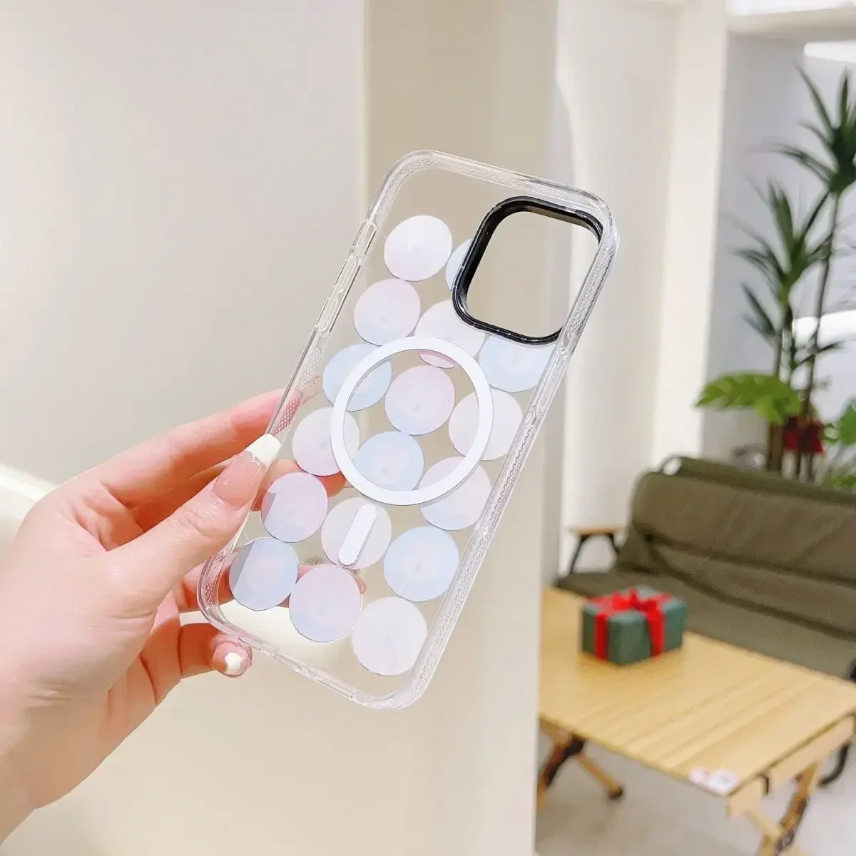 MagSafe Transparent Border Cartoon Bear Phone Case Cover for IPhone 11 12 13 14 15 16 Pro Max Case for IPhone 16 Pro Max