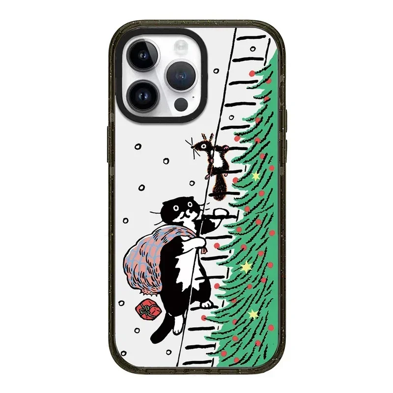 

Acrylic Christmas Dinosaur Cat Bear Phone Case Cover for iPhone 14 13 12 11 15 Pro Max Case for iPhone 15 ProMax