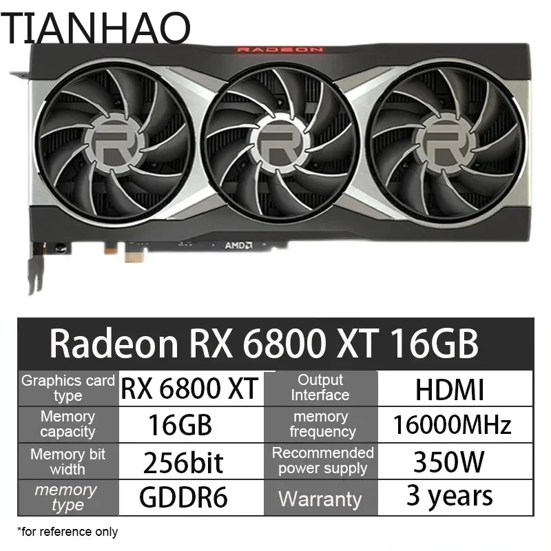 بطاقة رسومات الألعاب AMD Radeon RX 6700xt RX 5700 XT بسعة 16 جيجابايت GDDR6 RX 6800 XT 6700xt لسطح المكتب vga