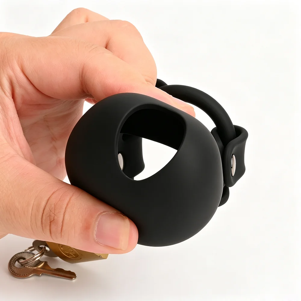 Chastity Cage With Pee-through Vent at the Tip,Ultra Soft Silicone Cock Cages,Sex Toys for Men,BDSM view 5