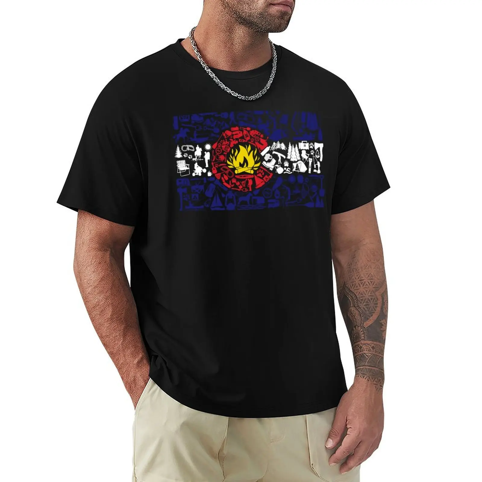 

Colorado Caliber Camping Flag T-Shirt heavyweights Funny t-shirts vintage t shirts custom shirt heavyweight t shirts for men