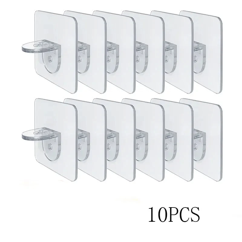 

10 Pcs Transparent Non-Porous Adhesive Layered Wardrobe Partition Trays Fashionable Non-Marking Support Heavy Weight Strong