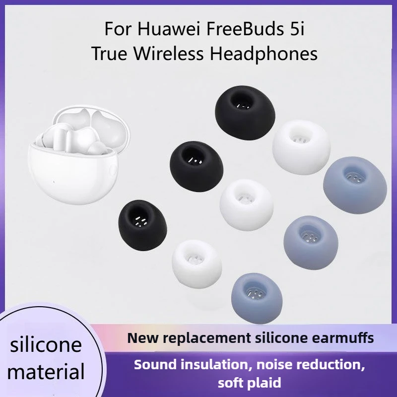 

Soft Silicone Oval-Port Ear Tips for Huawei FreeBuds 5i - TWS Noise-Canceling Headphone Ear Buds Comfort Fit