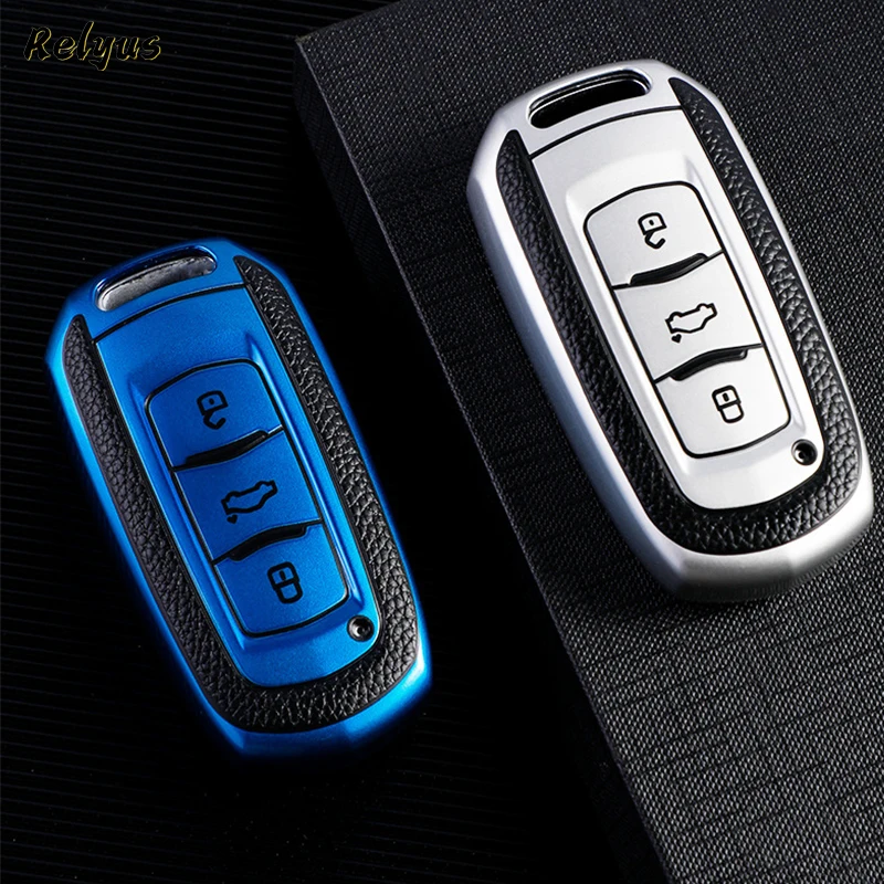 

Leather Car Key Case Cover Fob for Geely Atlas Boyue NL3 EX7 Emgrand X7 EmgrandX7 SUV GT GC9 Borui Car Smart Key Protector Shell