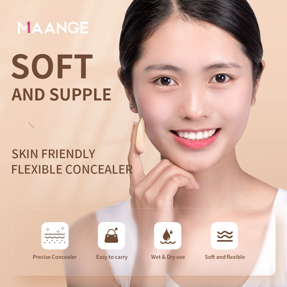 MAANGE 5/10 Mini Kích Thước Ngón Tay Phồng Hình Không Đệm Bọt Biển Phấn Nền Khô Ướt Kem BB Trang Điểm máy Xay Sinh Tố Làm Đẹp Puff Dụng Cụ