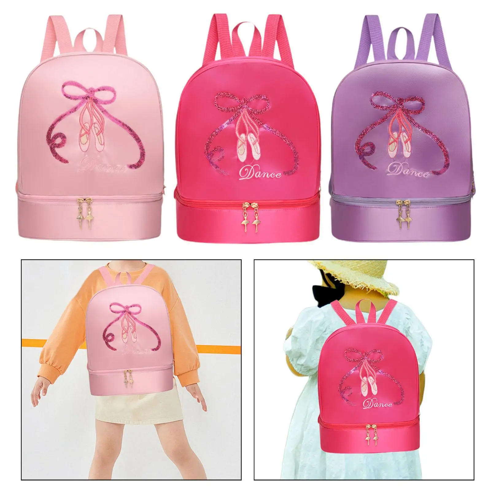 Ballet Dance Backpack Oxford Cloth Portable Waterproof Storage Bag Handbag with