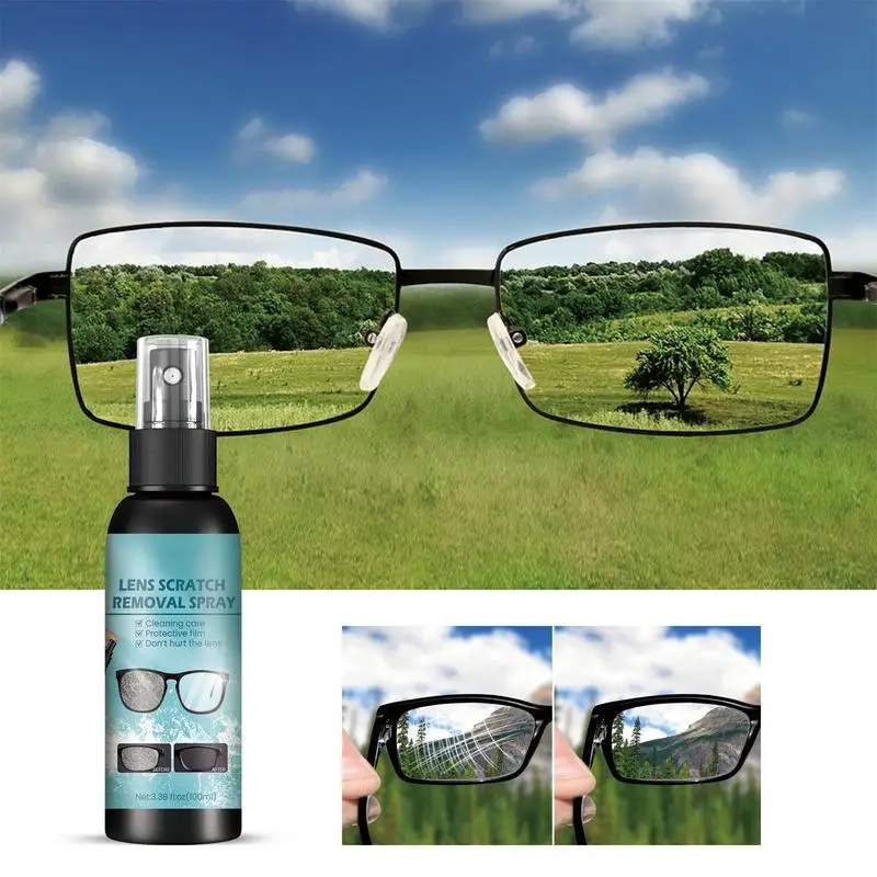 Glasses Lens Cleaner Eyeglass Scratch Removal Spray Lens Fingerprints Dust Oil Cleaner Household Anti Fog Glass Repair Liquid