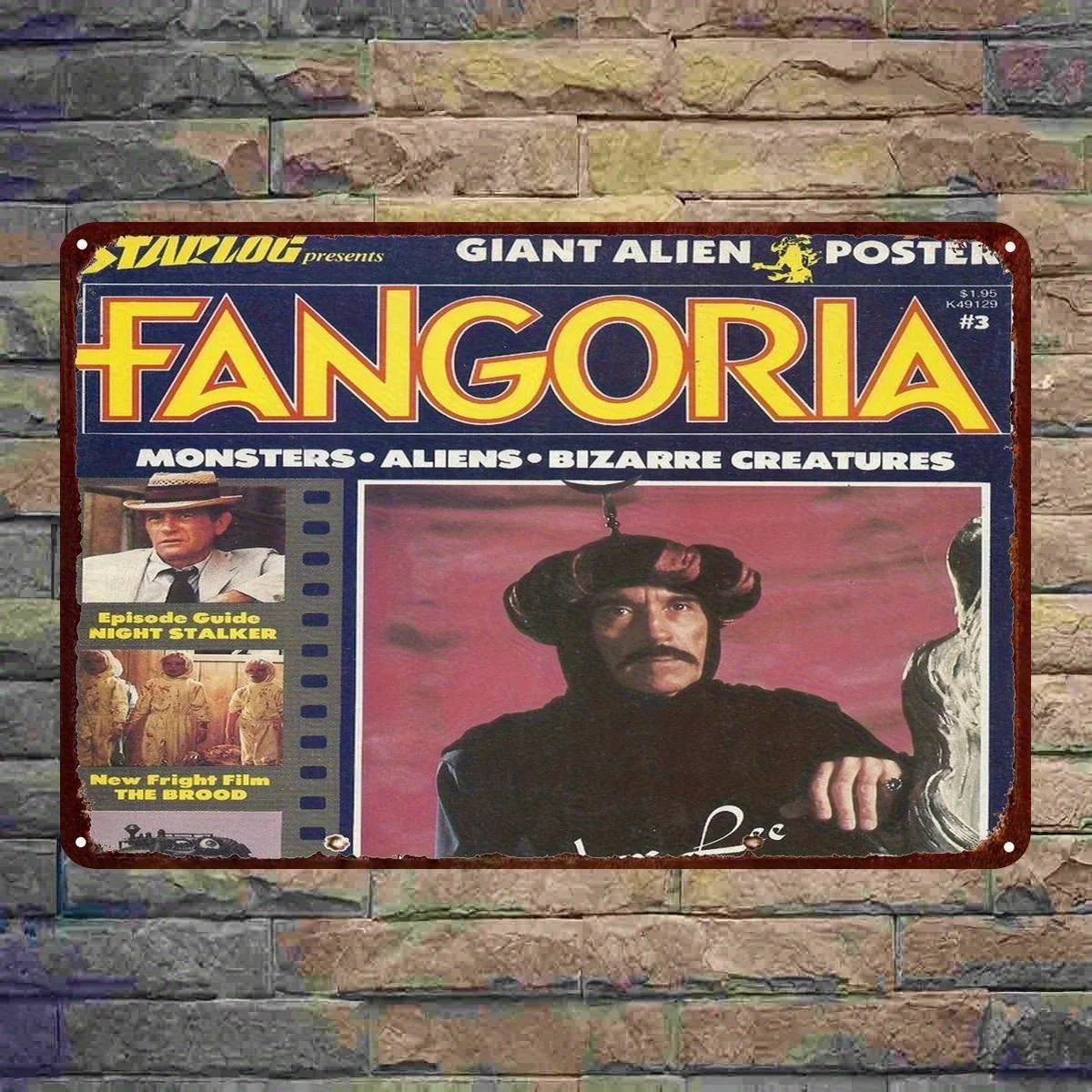 Vintage Fangoria Magazine Cover Tin Sign -   Collectible Art Featuring Monsters, Aliens & Bizarre Creatures, Retro Horror Movi