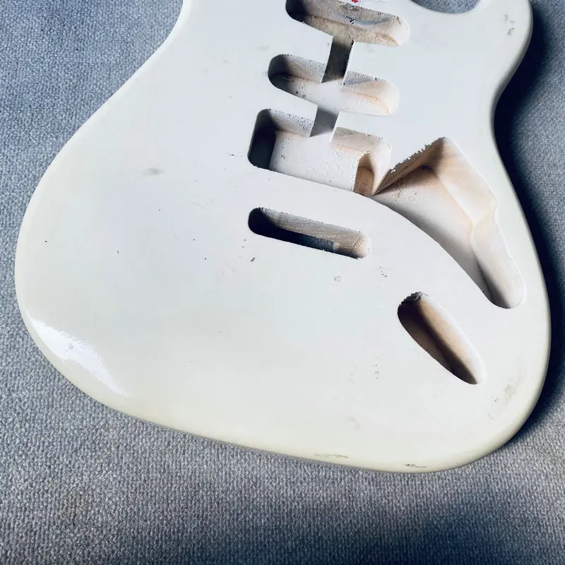 EB503 White Color ST Guitar Body in Solid Wood Custom Pickups&Bridges for Strato Electric Guitar Replace and DIY with Damages