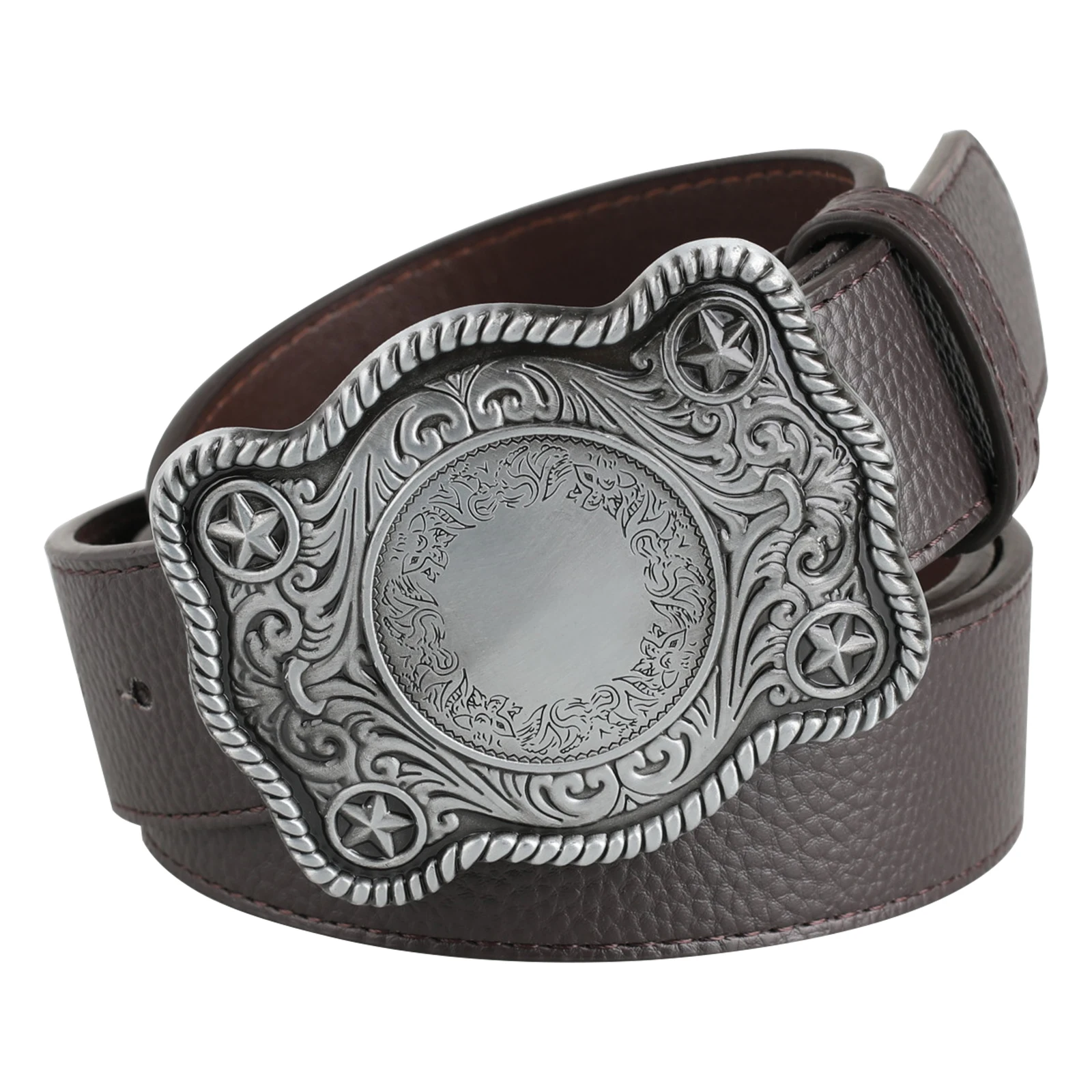 حزام بنمط عشب تانغ على شكل نجمة خماسية بإبزيم بنمط ليتشي