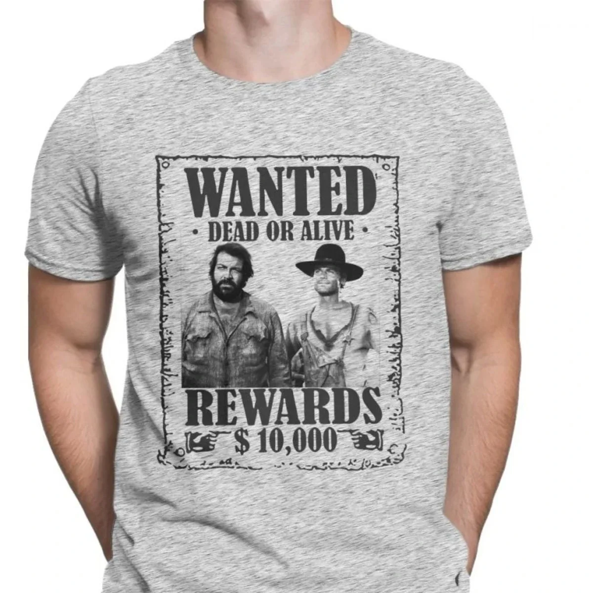 Bud Spencer Terence Hill Wanted Lo Chimavano Epic Movie T Shirt Men Graphic Vintage T Shirt Premium Cotton Tshirts