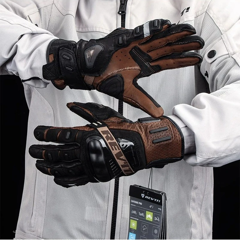 Motorcycle Leather Gloves Carbon Fiber Protective Motocross Motorbike Glove Racing Riding Breathable touch screen drop resistant