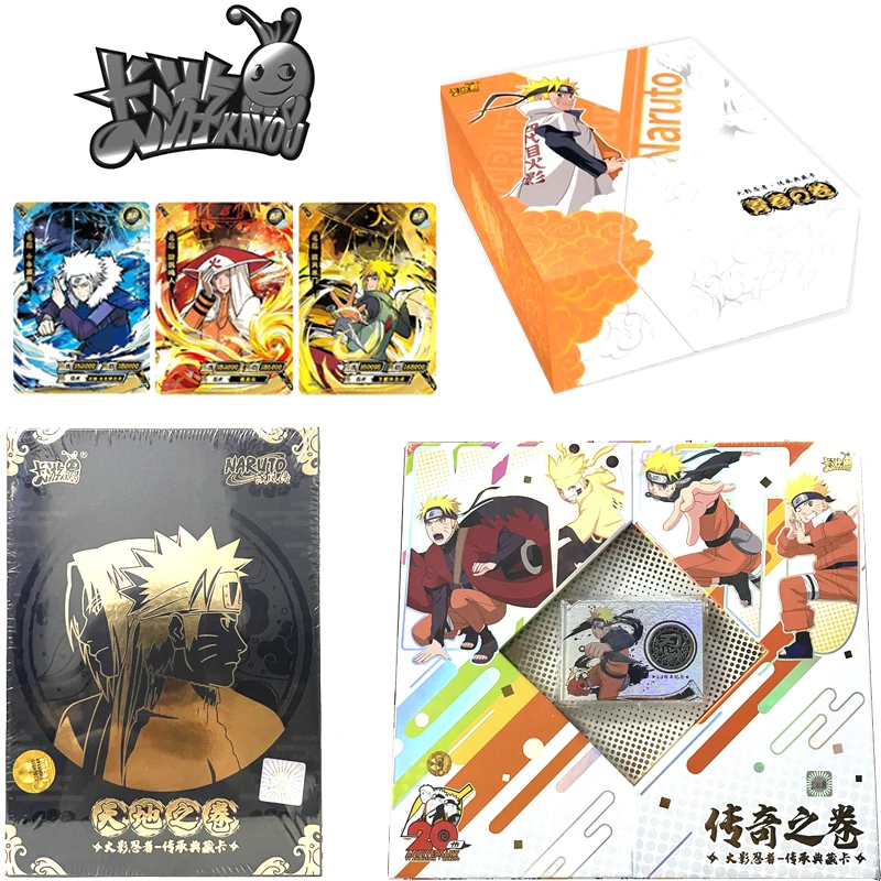 Kayou New Year Gift Box Naruto Anime Characters Uzumaki Naruto Uchiha Sasuke Rare Collection Card Christmas Birthday Gift Toys