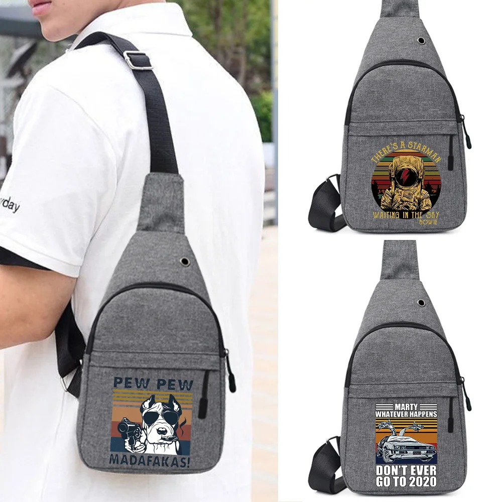 

Сумки через плечо, нагрудные сумки на одно плечо, сумки для хранения мелочей с принтом, мужские сумки для велопрогулок, работы, поездок на работу, регулируемые, унисекс