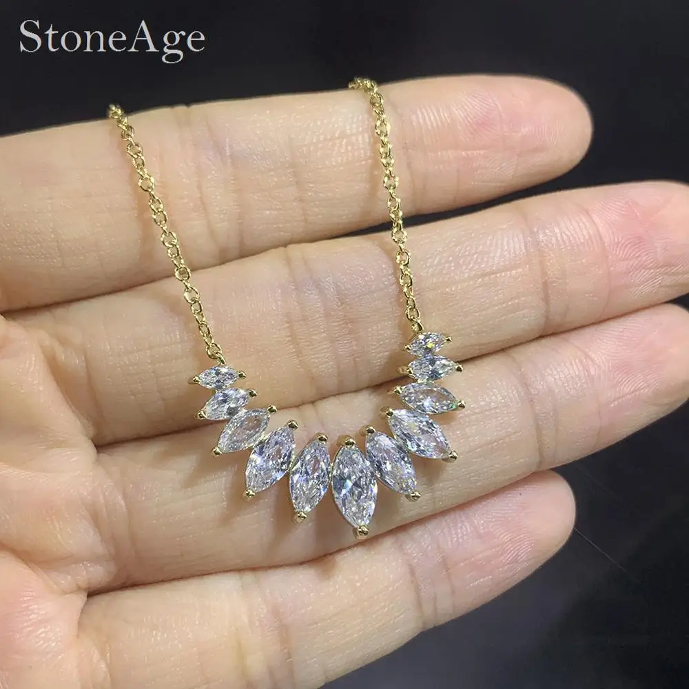 Auffällige Kristall-Tennis-Halsketten im Horse-Eye-Stil für Damen, außergewöhnlicher Luxus für Party und Hochzeit, Halskette, neuer Schmuck N407 – Detail 3