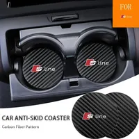 Car Water Cup Pad  Rhinestone Rubber Mat For Audi sline TT Q2 Q3 Q5 Q7 Q8 A3 A4 A5 A6 A7 R8 B5 B6 B7 B8 C5 C6 C7 V8