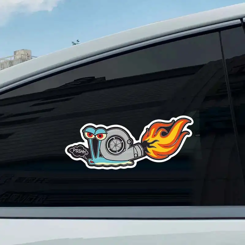 مضحك توربو الحلزون سيارة ملصق ملصق حائط من الفينيل مقاوم للماء النافذة الخلفية دراجة نارية شاحنة مصد السيارة محمول الديكور SH570 #3