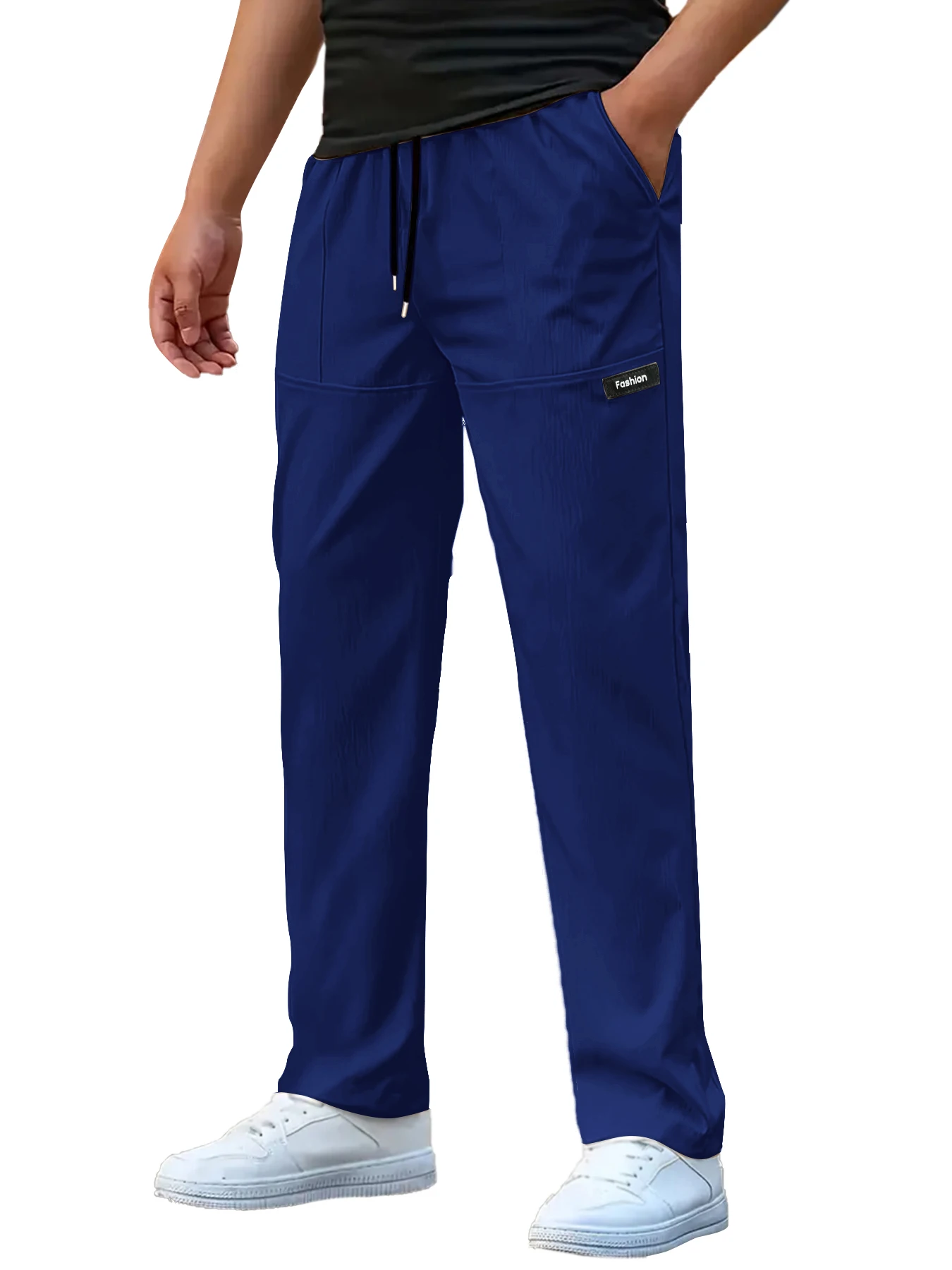 Männer Casual Hosen Sweatpant Atmungsaktive Sport Hosen Elastische Taille Gerade Breite Jogger Lauf Workout Lange Hosen Männer – Detail 4