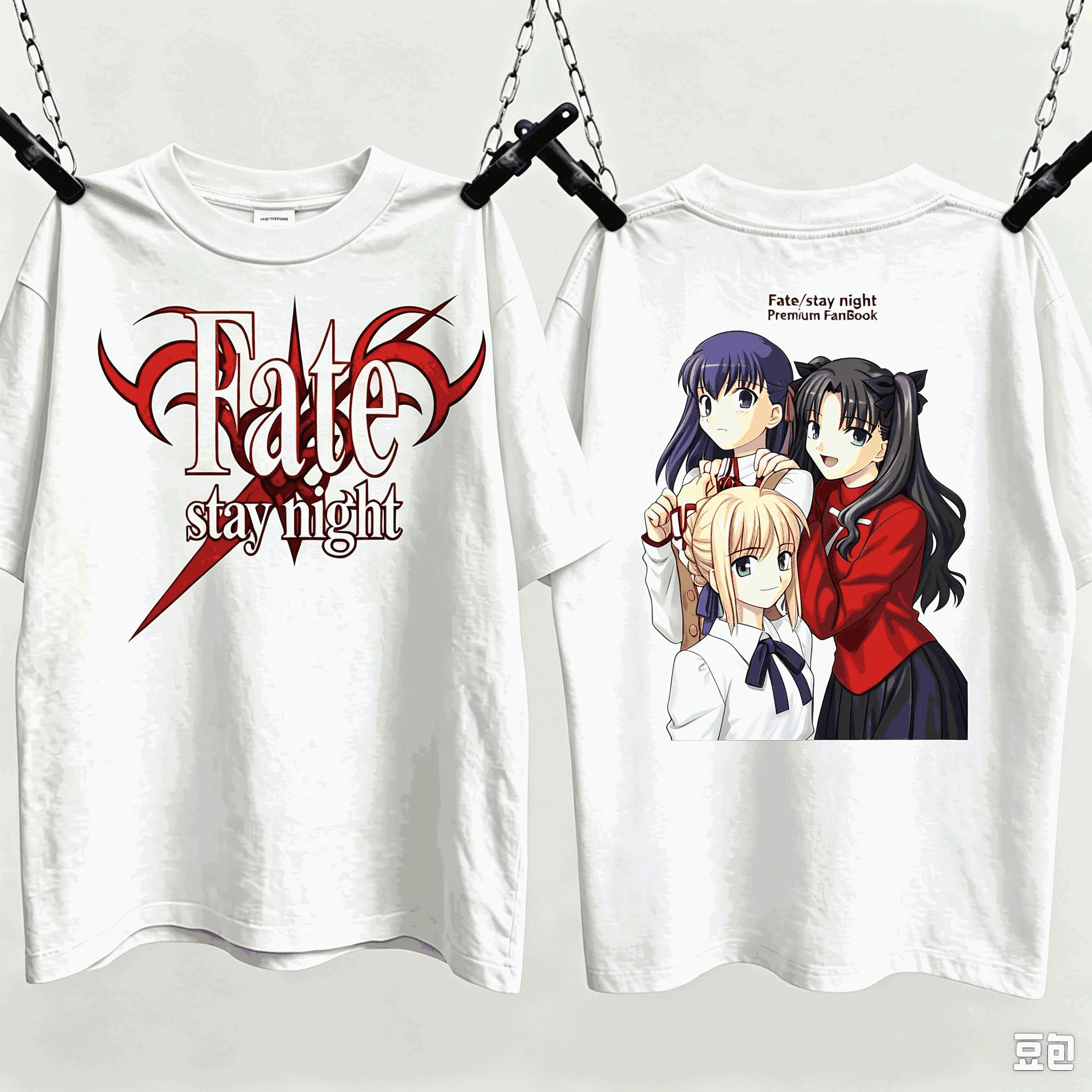 Fate stay night Print T-shirts for Men Women Fashion Hip Hop Oversized Unisex Streetwear Trendy Cotton Short Sleeves Couples tee