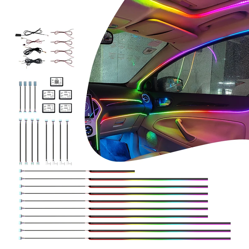 

Автомобильный комплект Ambient Light лучшего качества 26 дюймов 1/24 дюйма 1/18 в 1, внутренние светодиодные фонари Symphony, автомобильная светодиодная лампа для автомобиля 98%