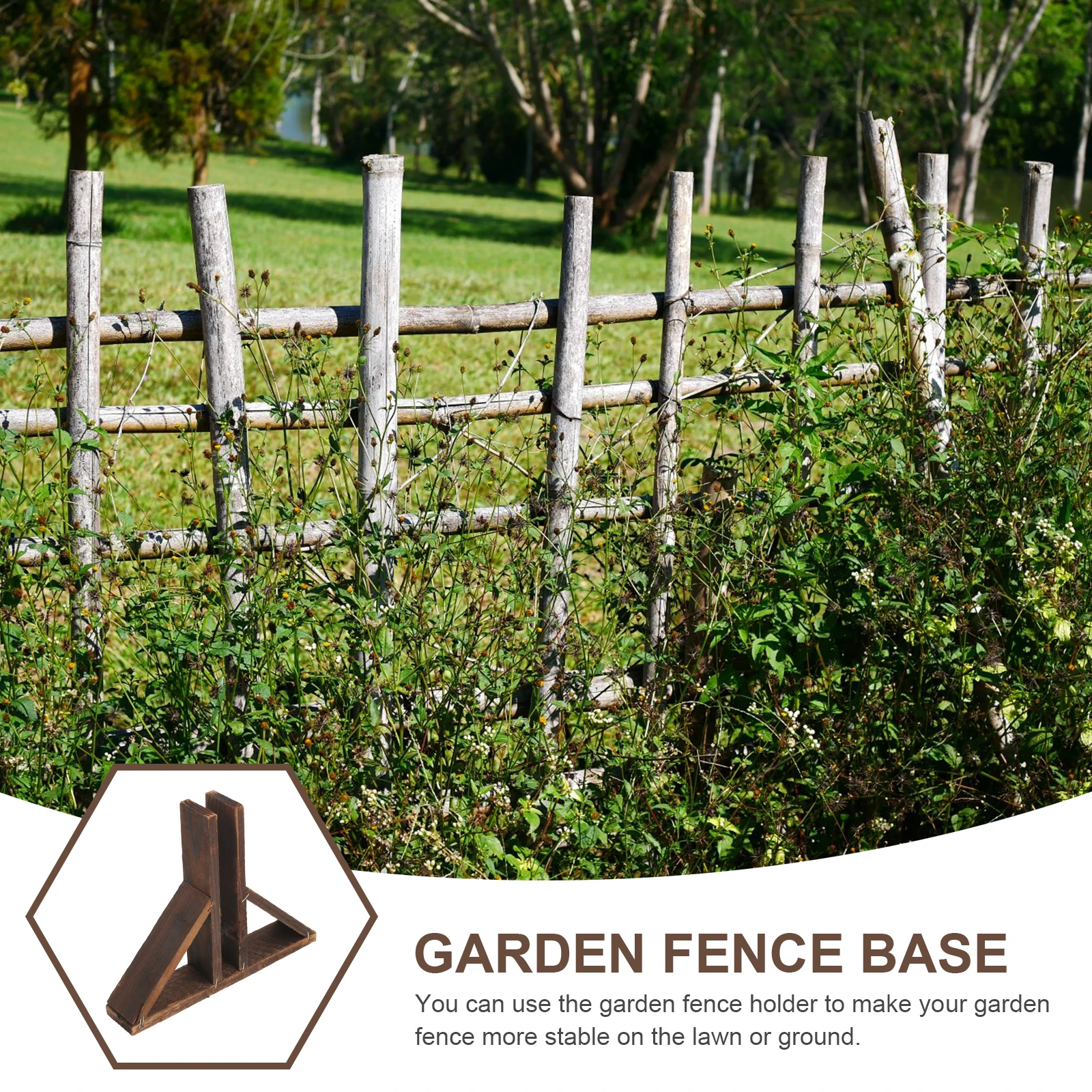 

2Pcs Wood Fence Base Bracket Sturdy Garden Fence Holder with Fixing Holes for Yard Lawn Fencing Stability Supplies