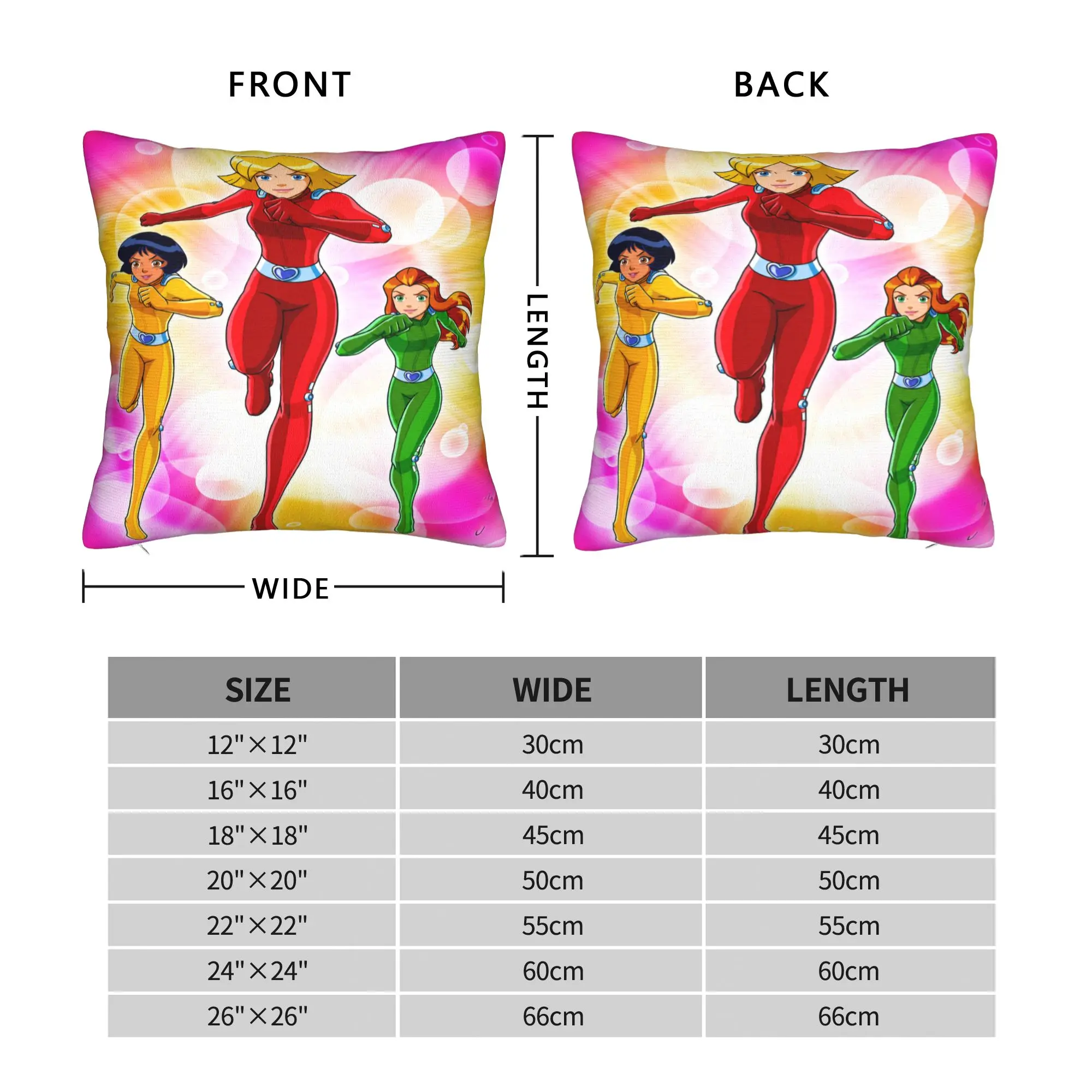 Pillow Cover Totally Spies Dynamic Jump  Kawaii Pillow Case For Sofa Couch Bed Living Room Pillowcases