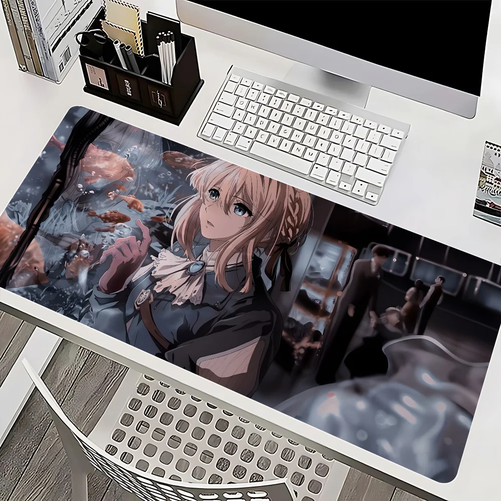 V-Violet E-Evergarden Mousepad Mause Pad Mouses Rug Office Accessories Desk Mat Mousepad Keyboard Gaming Pc Mats Large Carpet