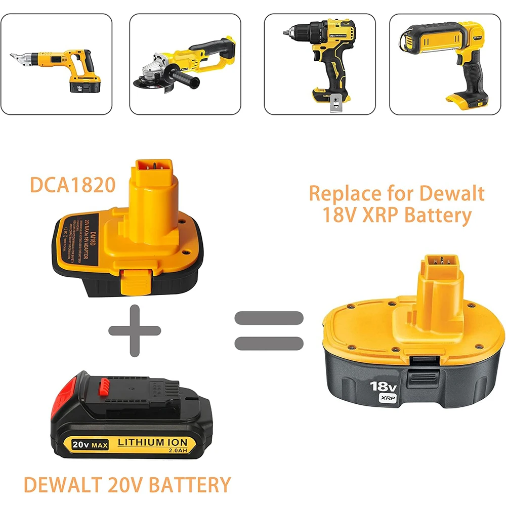 Battery Adapter with USB Convert for DeWalt 20V for Milwaukee 18V Lithium Battery to For DeWalt NiCad & NiMh Battery Power Tools view 4