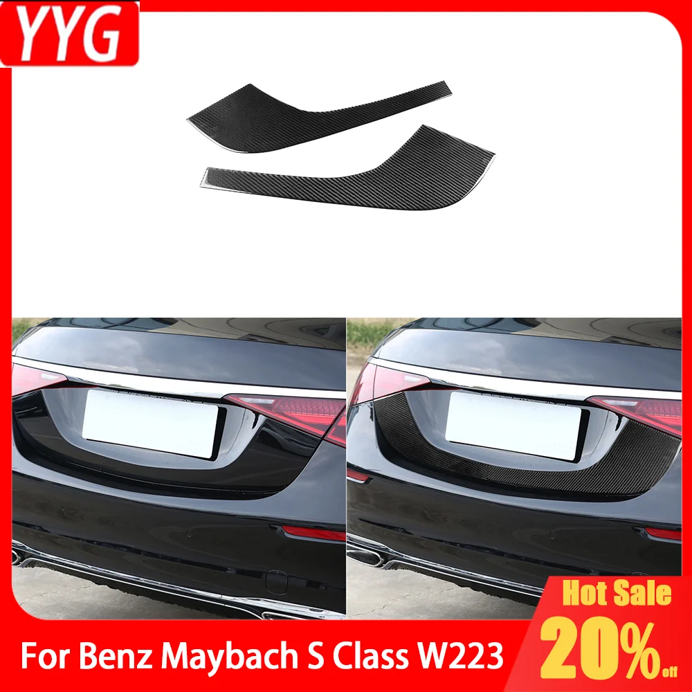 

Carbon Fiber Rear Trunk Tail Box Panel Car Accessories Exterior Cover Trim Modified Sticker For Benz Maybach S Class W223 21+