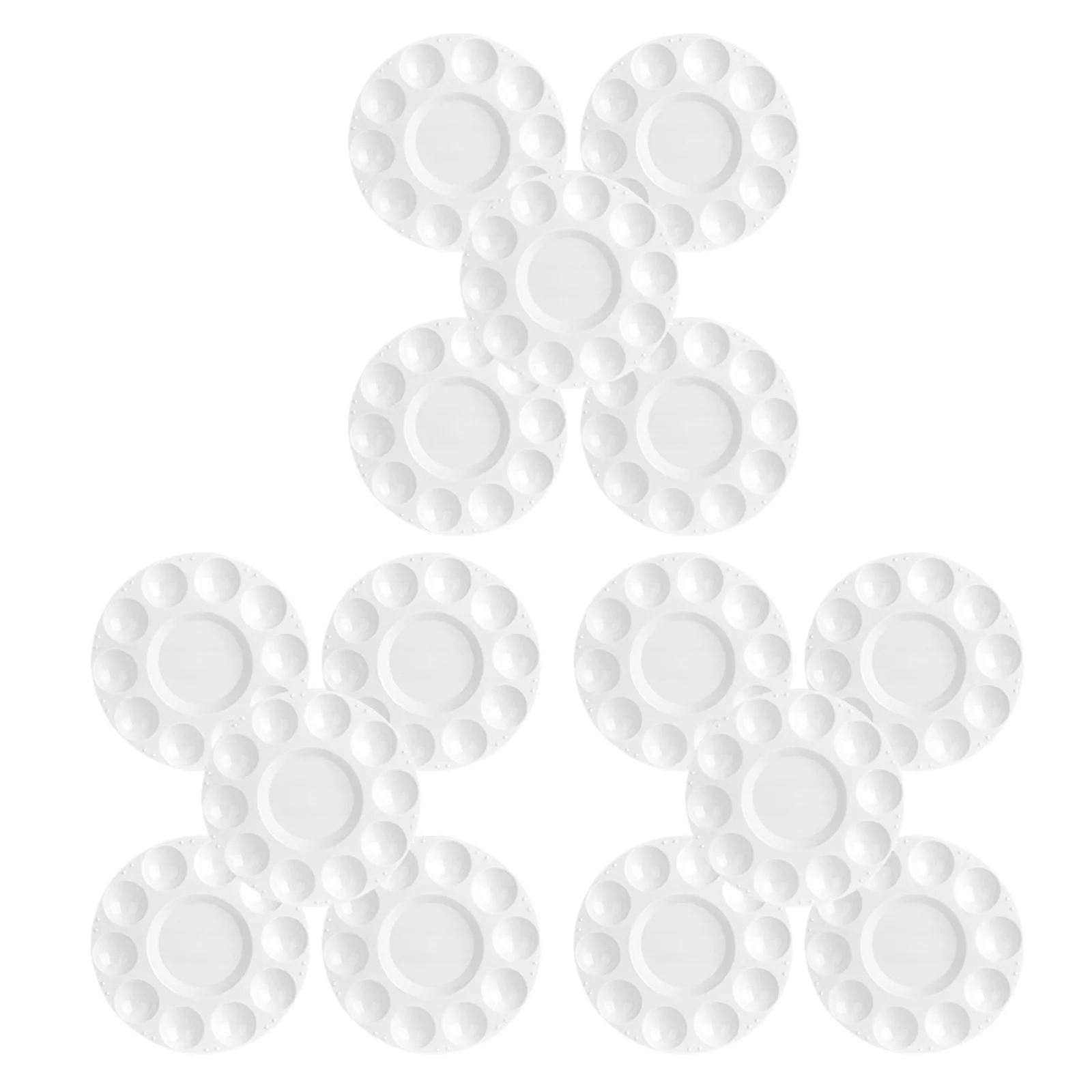 

15pcs White Plastic Painting Trays for Kids Students with Multiple Grids Easy Storage Compatible Color Mixing Board Art