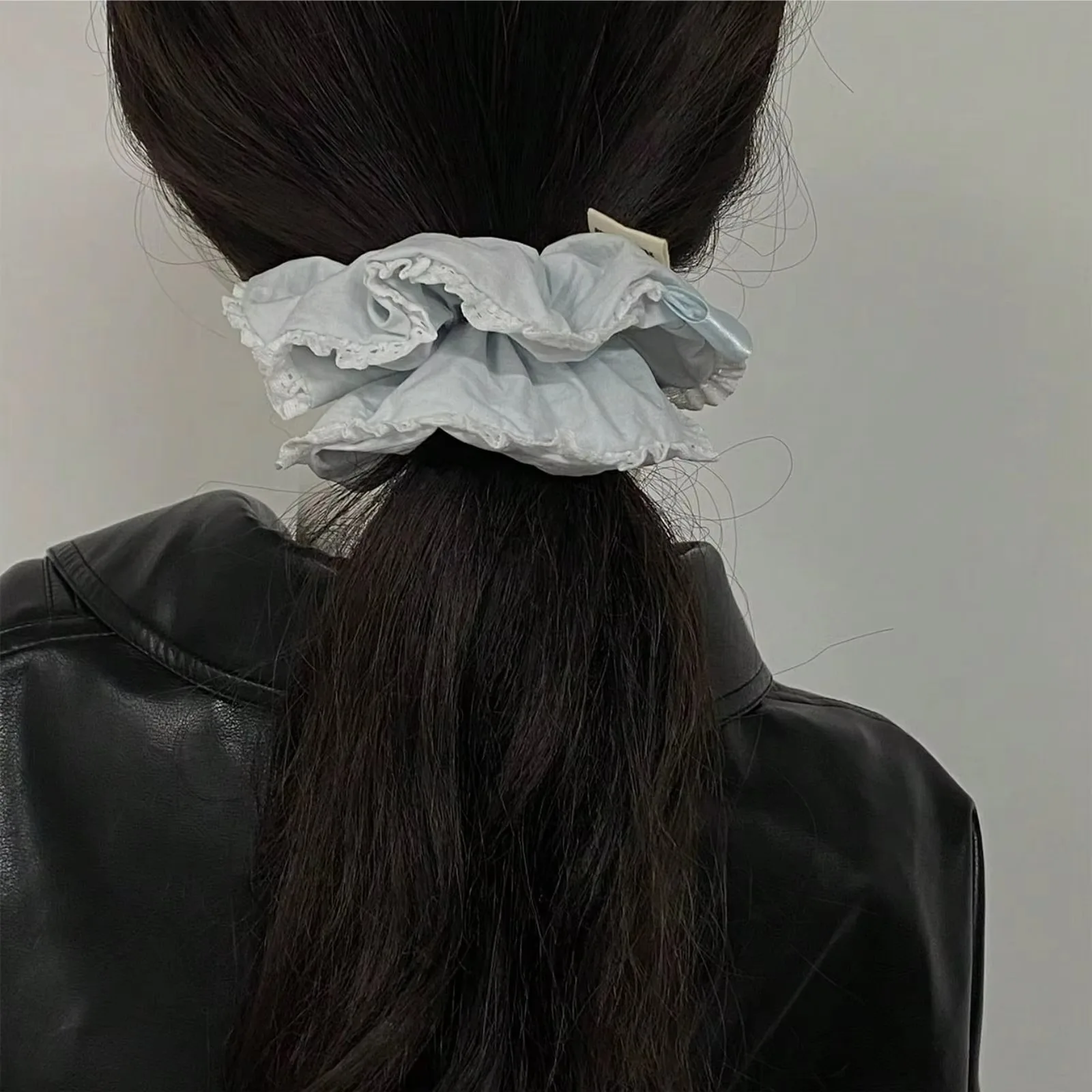 1 Stück elegantes, weiches, hellblaues Haarband für Damen, im koreanischen Minimalismus-Stil, vielseitig einsetzbar, modisch und süß, als Haarband oder Schal, für den täglichen Gebrauch. – Detail 4