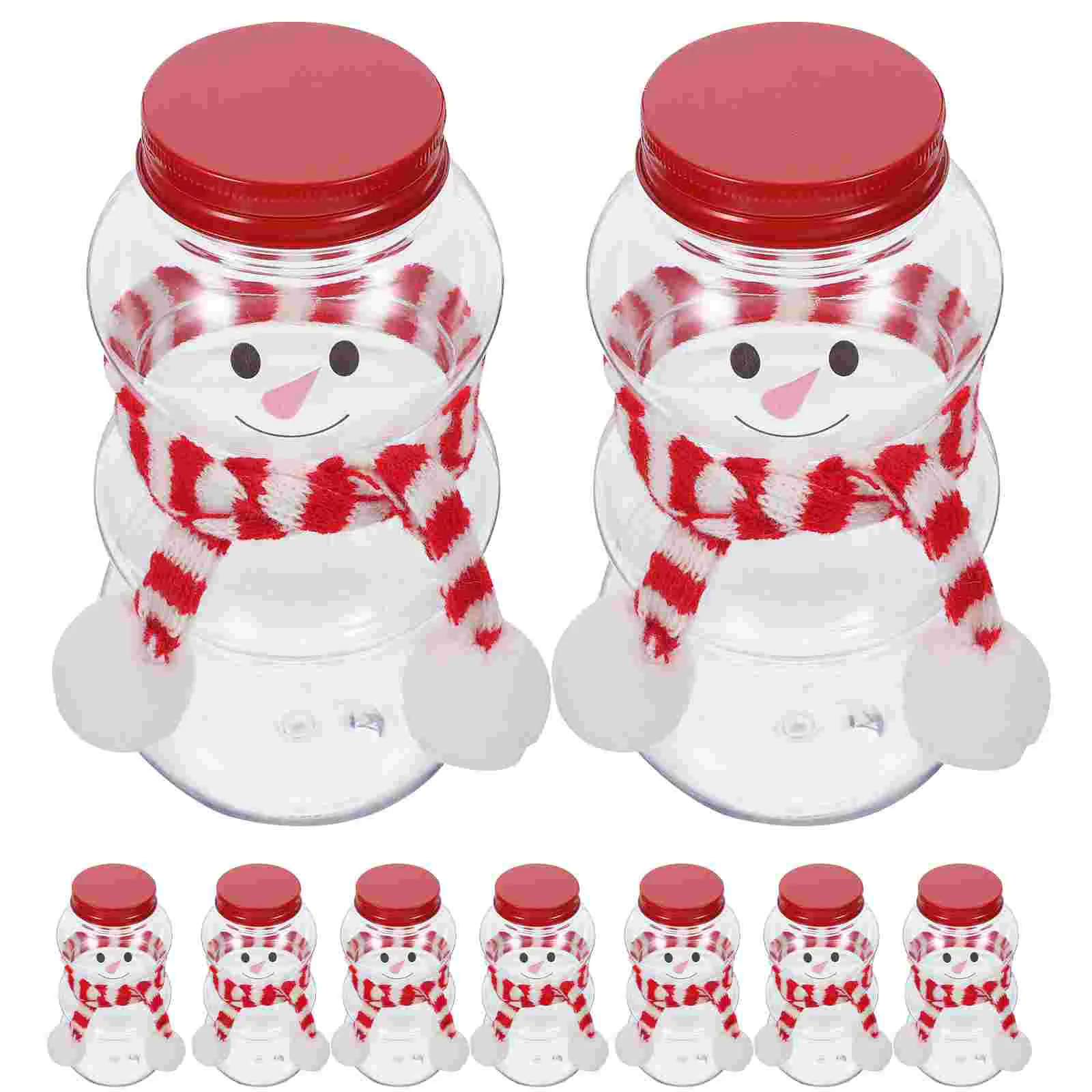 

10 Sets Water Bottle Christmas Man Drinking Flasks Clear Bottles The Pet Milk Tea