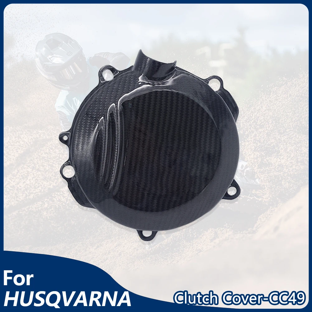 OTOM Motorcycle Clutch Cover Guard Carbon Fiber Engine Side Protector Lid For HUSQVARNA 2 Stroke TX125 TC125 TE150 Accessories