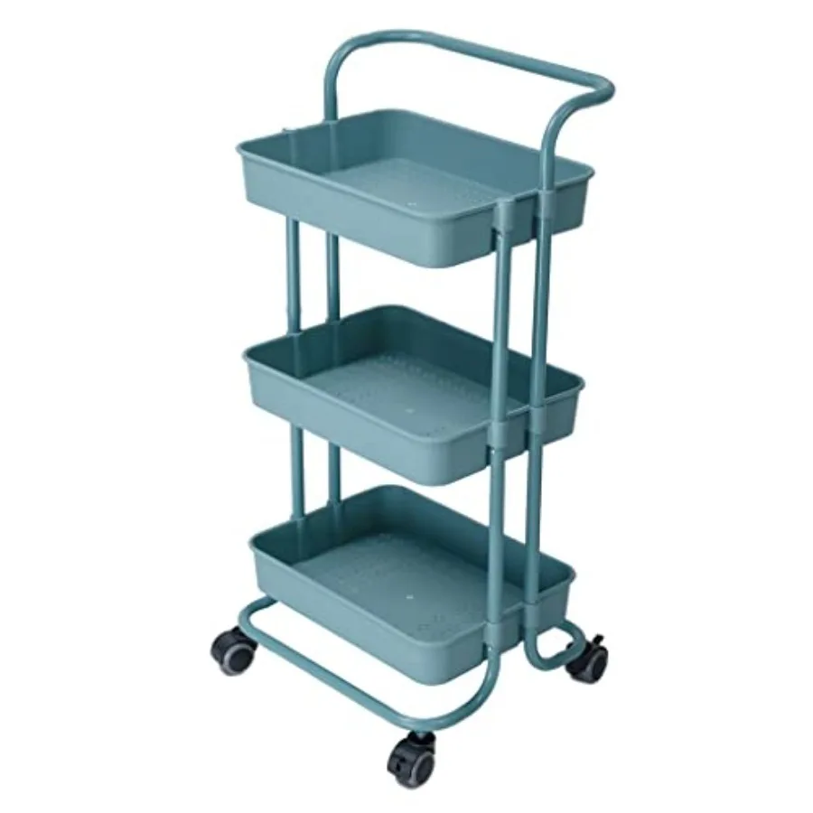 

3 Layer Storage Rack Kitchen Trolley Movable Shelf Home Furniture Organizer with Wheels Narrow Cabinet