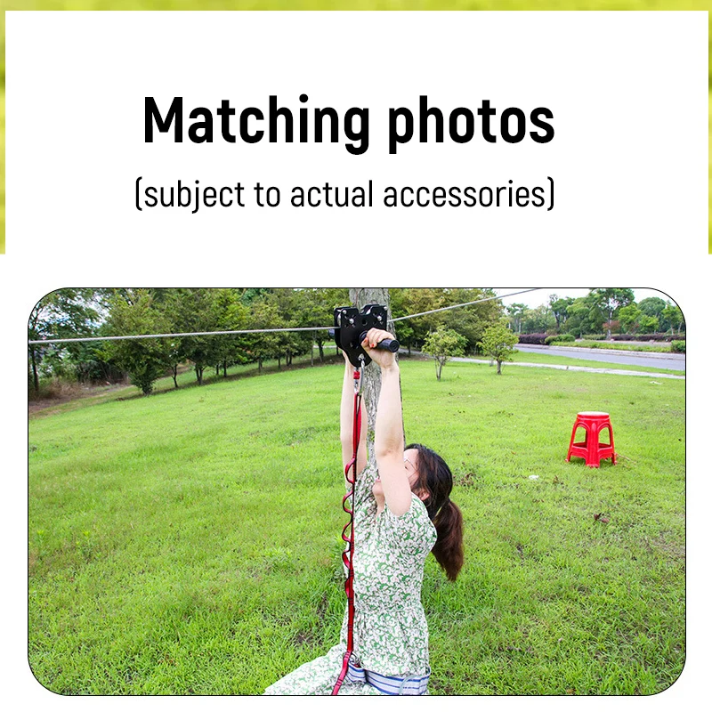 طقم Zipline للفناء الخلفي بطول 100 قدم نظام ترفيه في الملعب الخارجي مع مقعد حزام أمان من الفولاذ المقاوم للصدأ لساعات ممتعة