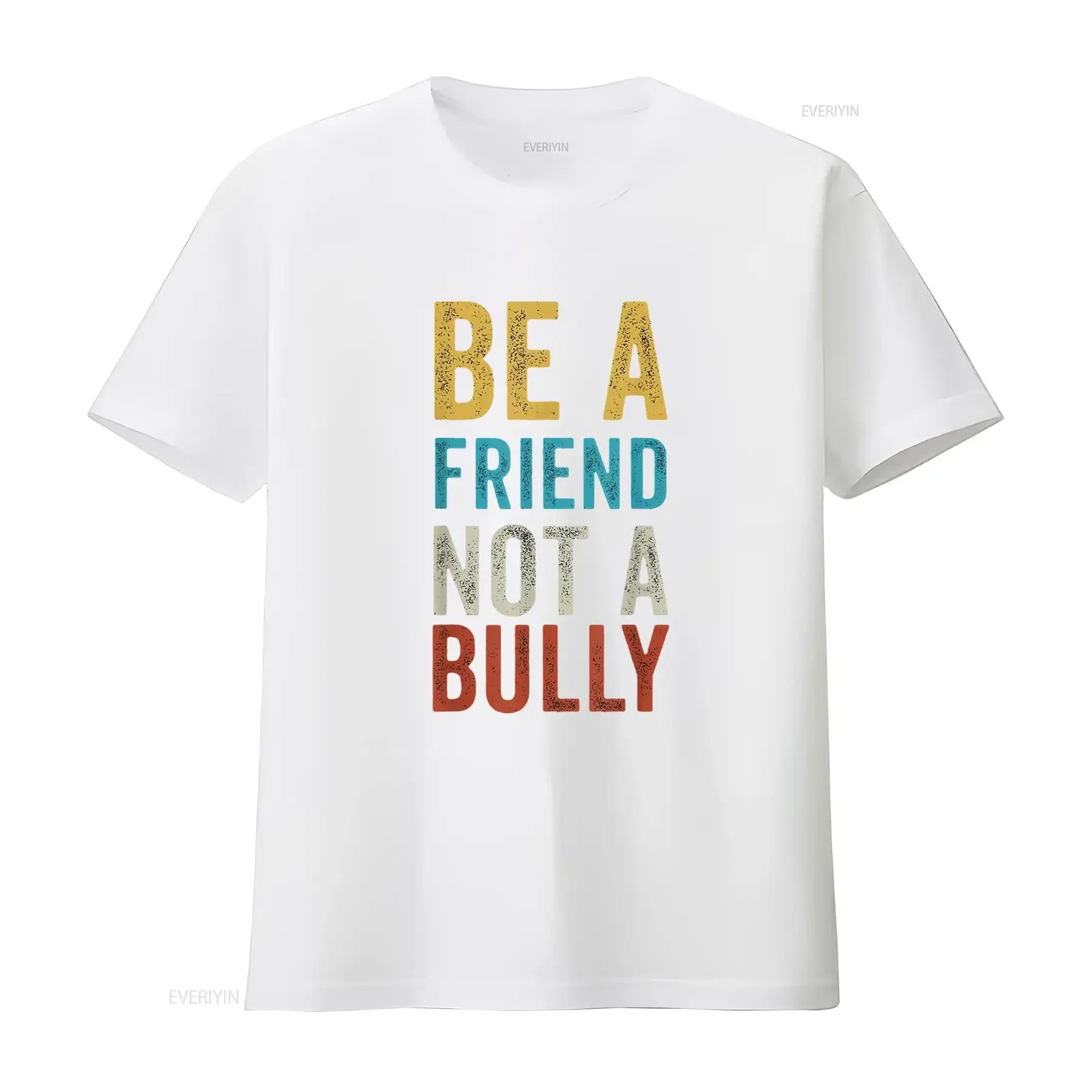 تي شيرت نسائي Be A Friend Not Bully Anti Bullying Awareness Unity Day تي شيرت عتيق مغسول قليلاً ملابس مصممة برسومات عصرية #4