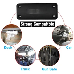 Gun Magnet Bracket Concealed Gun Holder Rating with Cap and Screws for Desk Bed Car