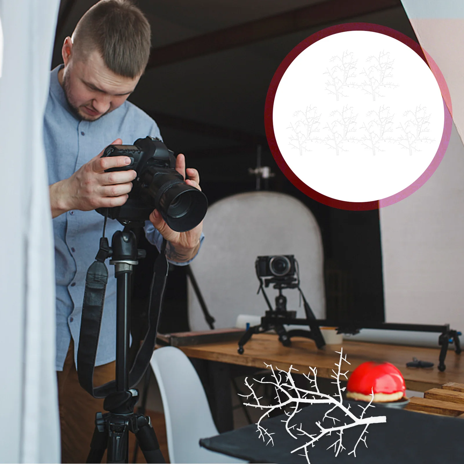 

6pcs Artificial Dried Branches For Diy Flower Arrangement Home Office Decor Vase Filling Stems Plastic Dry Branch Decors