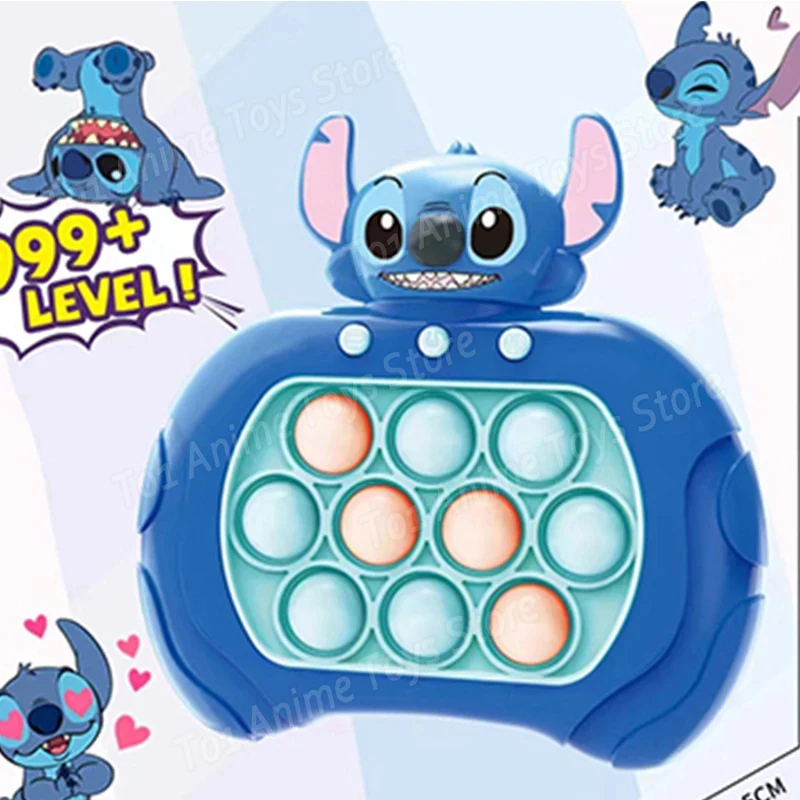 

Disney Stitch Cartoon Game Console Quick Push Puzzle Press Toy Anime Stich Mickey Kawaii Decompression Relaxation Gift for Kids