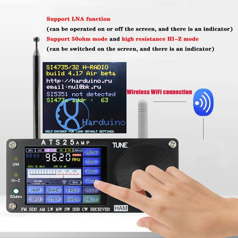 Récepteur DSP avec EAU, micrologiciel 4.17, ATS25, Médailles, RDS, Radio pleine bande, FM, RDS, AM, LW, MW, SW, SSB, Durable, Facile à utiliser, Nouveau