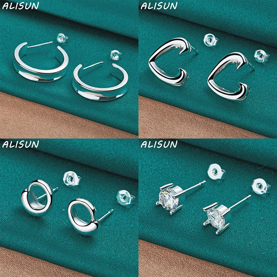 

ALISUN 925 Sterling Silver Earrings Stud Earrings For Women Anniversary Gift Popular Wild Fashion Romantic Jewelry