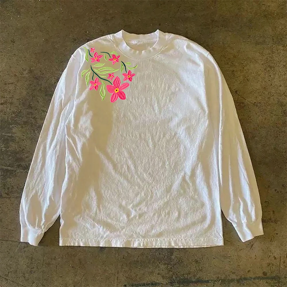 

Футболка Mengyue Beau Brand из чистого хлопка с длинным рукавом, свободного кроя, повседневная, универсальная, плотная, молодежная, модная