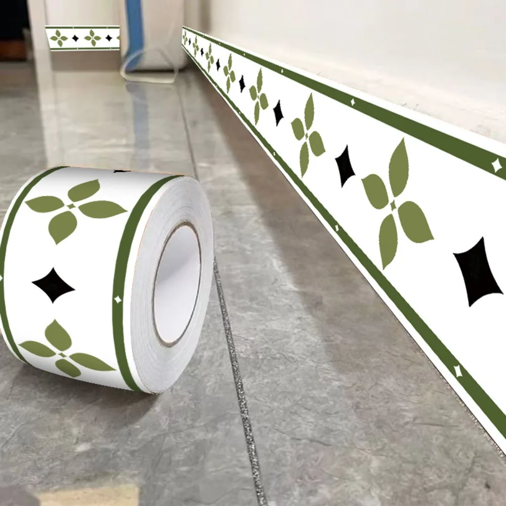 Fashion 10 Meter Wall Base Thickened Anti-collision Skirting Line Soft Self Adhesive Decoration Strips Living Room