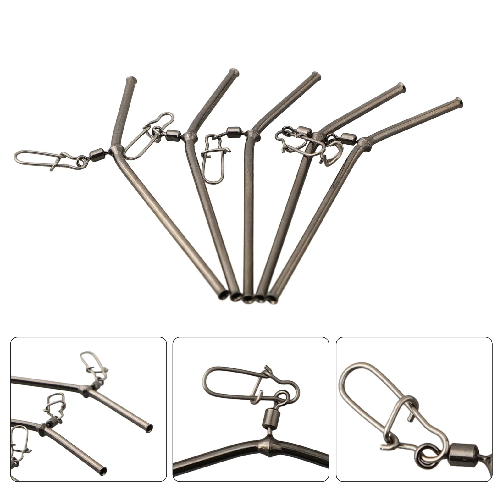 5PCS Small Style Brass Tube Fishing Tackle 5/7/9cm Anti Tangle B-Ooms Small Copper Tube Balance Sea Fishing Balance Connector