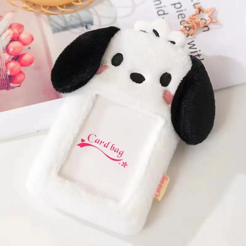 Anime Sanrio Hello Kitty peluche Card Cover Cute My Melody Kuromi Cinnamoroll Id Holder portachiavi Bus Card studente Campus Card