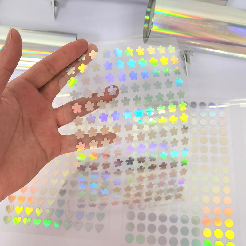 Self Adhesive Laser Engraved Heart Stickers Decorative Paper